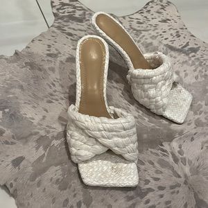 White braided heels good condition size 38